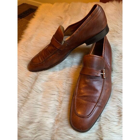Magnanni Paseo Leather Strap Dress Loafer shoes men's size 12M - Picture 1 of 9